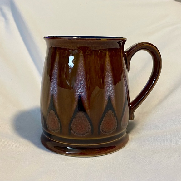 *EUC***VINTAGE* DENBY Tudor Flame Mug - Brown & Blue - Stoneware - England - Cup - Picture 1 of 7